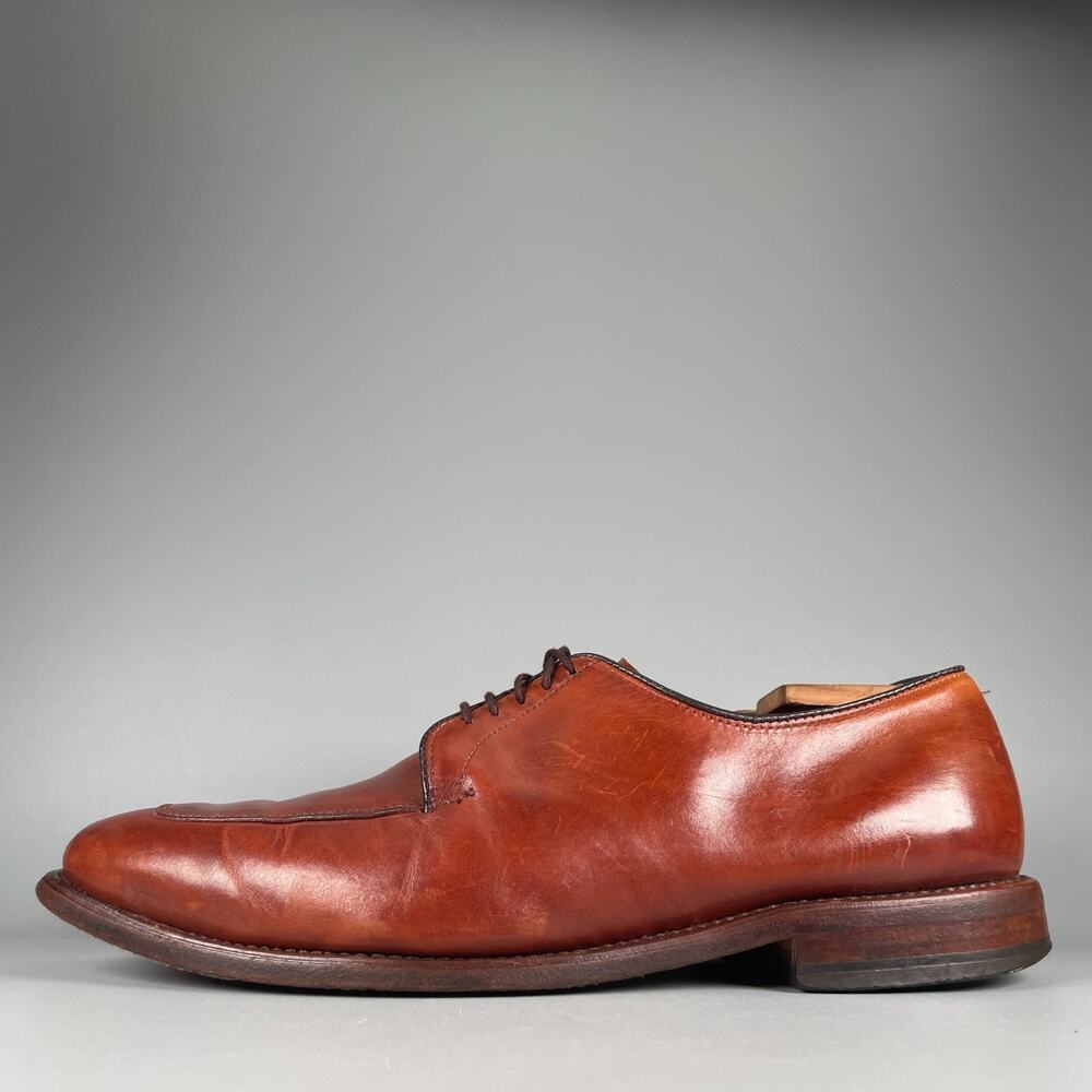Allen Edmonds Delray Men's 9.5 D Chili Brown Leather Split Toe Dress Shoe Casual